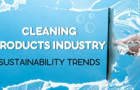Blog header reading, 'Cleaning Products Industry: Sustainability Trends'
